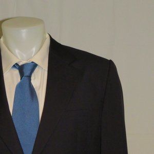 Versace Mainline x Castangia Recent Dark Blue Woven Two Button Suit Jacket 40L